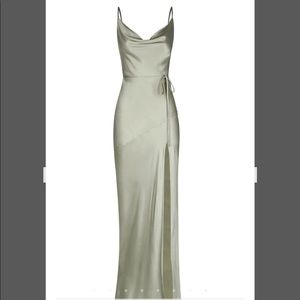 Shona Joy La Lune Bias Cowl Neck Maxi Dress Sage